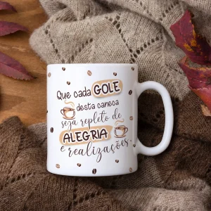 Caneca Branca Personalizada Aniversário