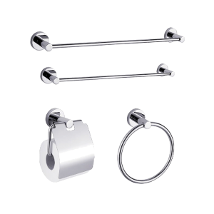 Kit Toalheiro Cilíndrico c/Espelho 4 Peças