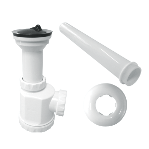 Sifão Garrafa c/Válvula 1”1/4-Ø63 c/Tubo 250mm e Espelho