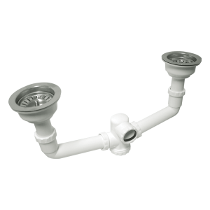 Sifão Duplo c/Válvula e Cesta Inox 1”1/2-Ø115