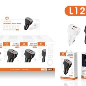 Fonte Carregador Veicular H’maston L12-4 PD20W+ USB15W