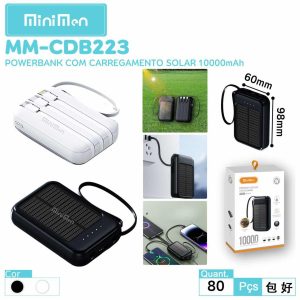 Carregador Portatil Power Bank,Carregamento Solar 10000mAh LEON MM-CDB223