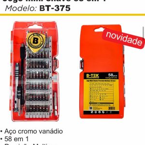 Kit Chave De Precisao Multiuso Jogo Mini 58 In1 B-max BT-375