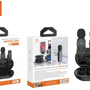 Microfone Lapela Kit Com 2 Sem Fio P/ Iphone Profissional H’maston MK07