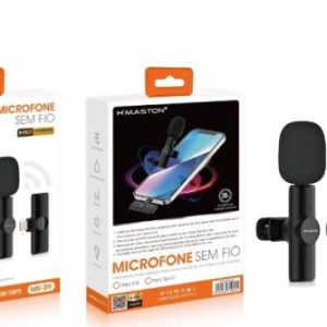 Microfone Lapela Kit Com 2 Sem Fio P/ Iphone Profissional H’maston MK09