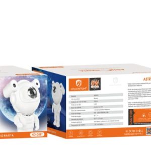 Luminária Astronauta Projetor Luz Galáxia Nebulosa Estrelas Com Bluetooth H’maston ND-08BT