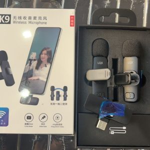 Microfone Lapela Kit Com 2 Sem Fio P/ Tipo-c Profissional K9/K11