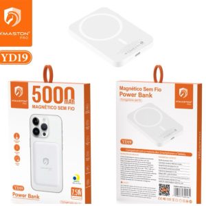 Carregador Portatil Inducao Magnetico P/Iphone 12/13 5000mAh H‘maston YD19 7,5W