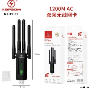 Adaptador Wifi c/4 antena 5G 1200m Kapbom KA-T8190