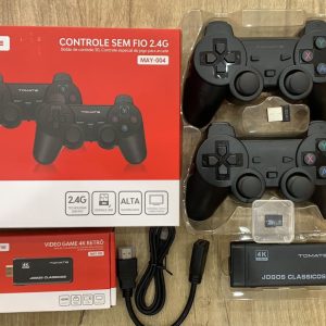 4k HDMI Vídeo Games Stick Retro Tomate MAY-100 + MAY-004 10mil  Jogos 32G 64BIT 2 Controles Sem Fio