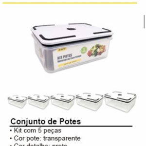 Kit Potes Hermeticos Com 5 Pecas B MAX  BM-F1038