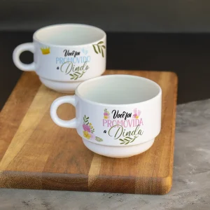 Kit 2 Xícaras Convites 150ml Padrinho e Madrinha