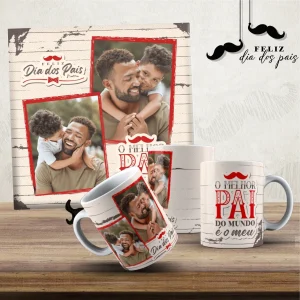 Kit 1 Dia dos Pais (1 Caneca e 1 Azulejo)