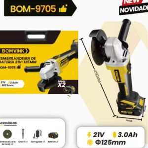 Esmerilhadeira De Bateria Disco De Corte De Ferro 21V Bomvink BOM-9705