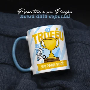 Caneca Dia dos Pais Alça Colorida Troféu