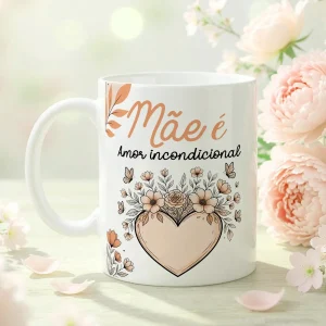 Caneca Porcelana Mãe Amor Incondicional