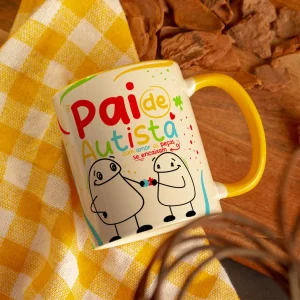 Caneca Dia dos Pais Alça Colorida Pai de Autista