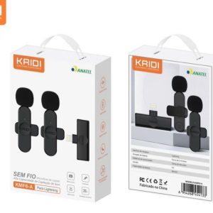 Microfone Lapela Kit Com 2 Sem Fio P/ IOS Profissional KAIDI KD-KMF6-A