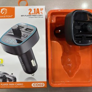 Transmisor FM Bluetooth H’maston CD02 2,1A 2Usb E Entrada Cartao De Memoria