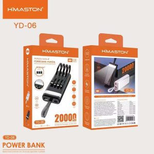 Power Bank H’maston 20000mah Com Cabos Iphone Type C E V8 YD-06