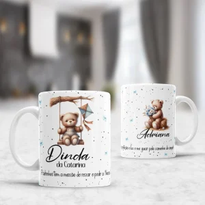 Caneca Convite Personalizada Padrinhos (Dinda ou Dindo)