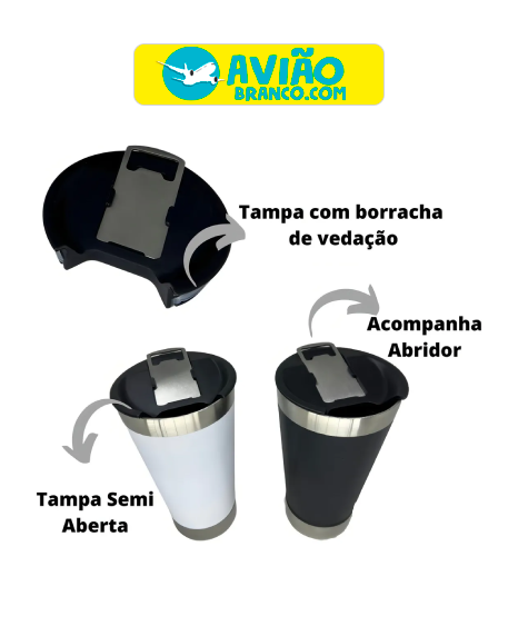 Copo Térmico Em Inox Com Tampa E Abridor Fornecedor Atacado Caixa Fechada - Image 7