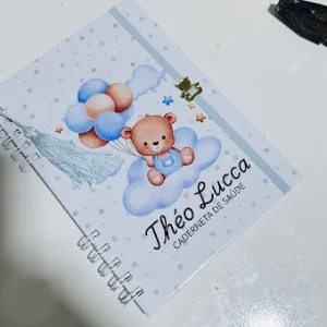 Caderneta de Vacinação Personalizada Tema Ursinho – Capa Dura & Miolo Oficial