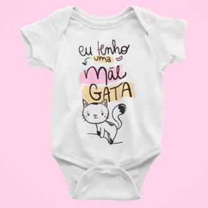 Body Branco Personalizado Mãe Gata