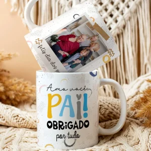 Caneca Dia dos Pais Obrigado (Foto do Seu pai)