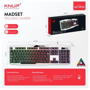 Teclado Gamer Knup KP-TE119 Com fio
