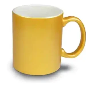 Caneca de Cerâmica Dourada para Sublimação