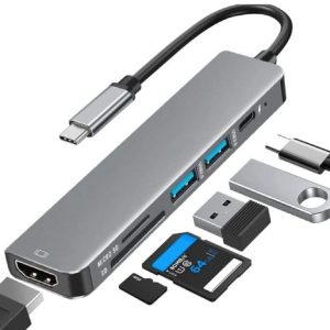 Hub Usb Adaptador Usb-c Dock Multiportas 7 Em 1 Hdmi 4k Fornecedor Atacado Caixa Fechada