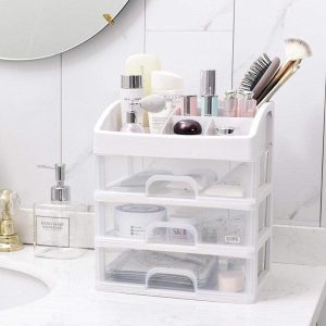 Organizador de maquilhagem em plástico
